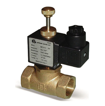 ELETTROVALVOLA GAS IN OTTONE METANO/GPL D.1/2