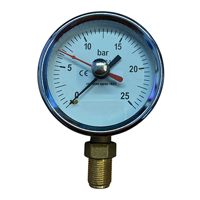 MANOMETRO RADIALE DIAMETRO 80 PER CONTROLLO PRESSIONE 0*25 BAR