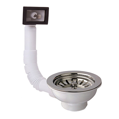 PILETTA IN PP LAVELLI INOX FORO DIAMETRO 90 CON TROPPOPIENO TAPPO E GRIGLIA INOX 1.1/2X115