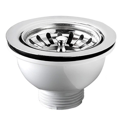 PILETTA IN PP LAVELLI INOX FORO DIAMETRO 90mm TAPPO E GRLIGLIA INOX