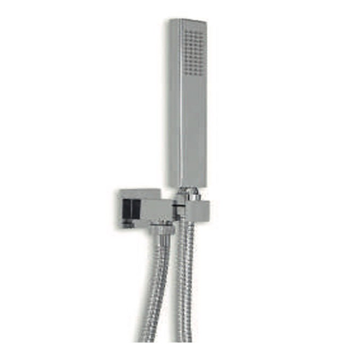 SET DOCCIA RETTANGOLARE IN OTTONE CROMATO CON PRESA ACQUA