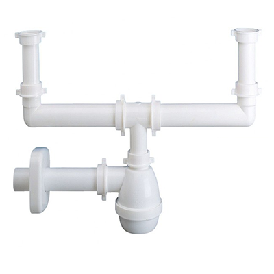 SIFONE LIRA PER DUE VASCHE ART.1433.117 SENZA PILETTE 1.1/2X40