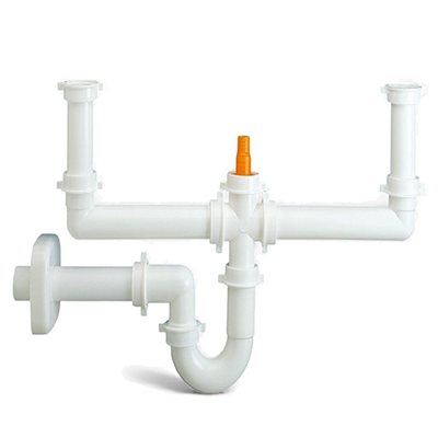 SIFONE LIRA PER DUE VASCHE ART.4233.193 SENZA PILETTE 1.1/2X40